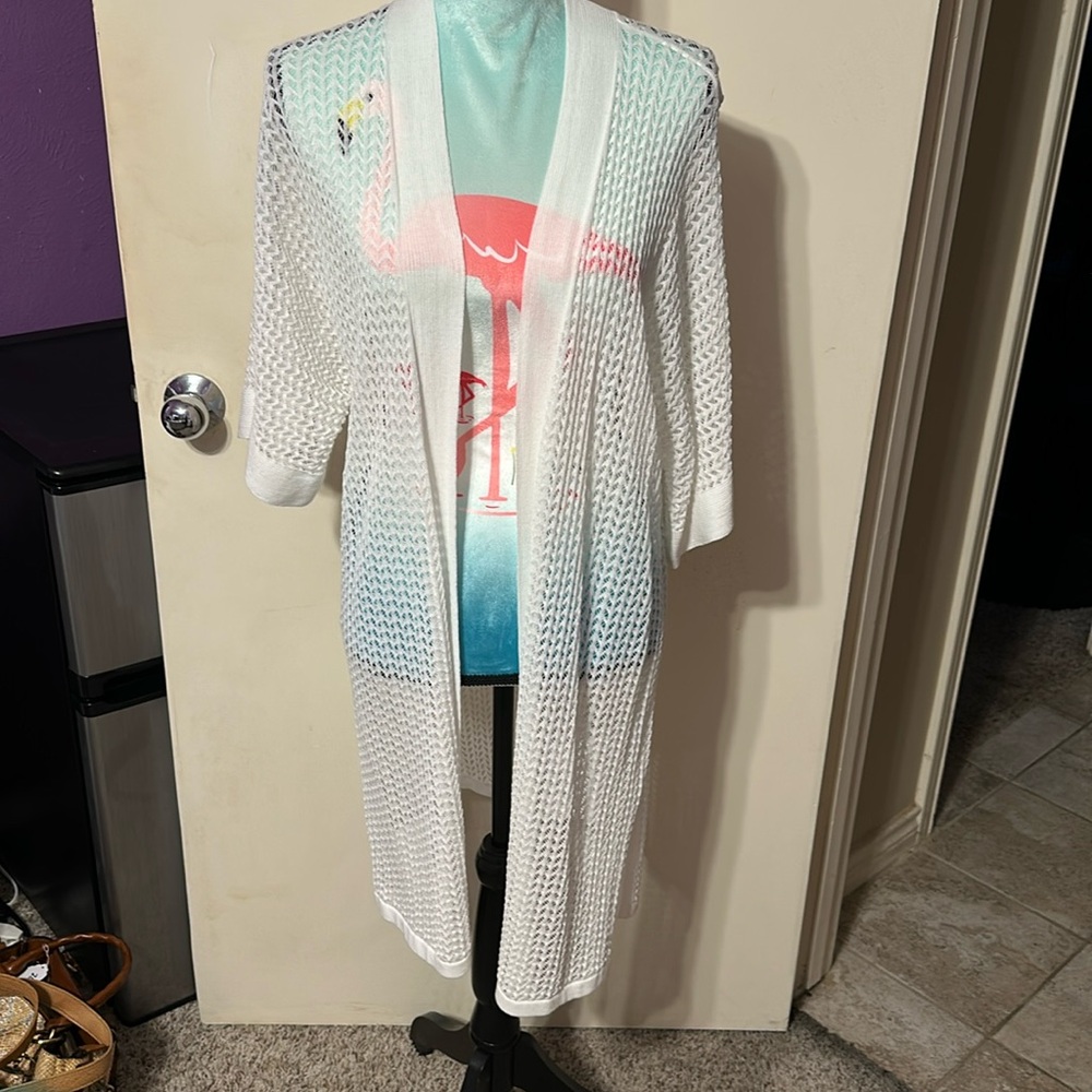 Chicos White Cardigan Sweater